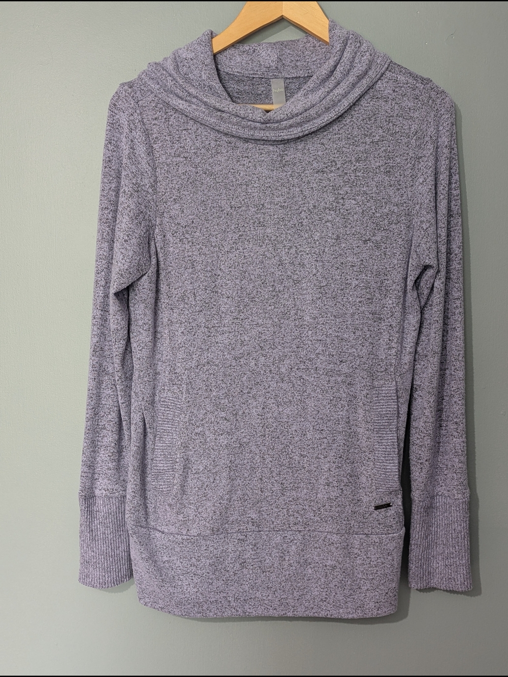 Hyba Reitmans Women's Cozy Heathered Lavender Cowl Neck Sweater